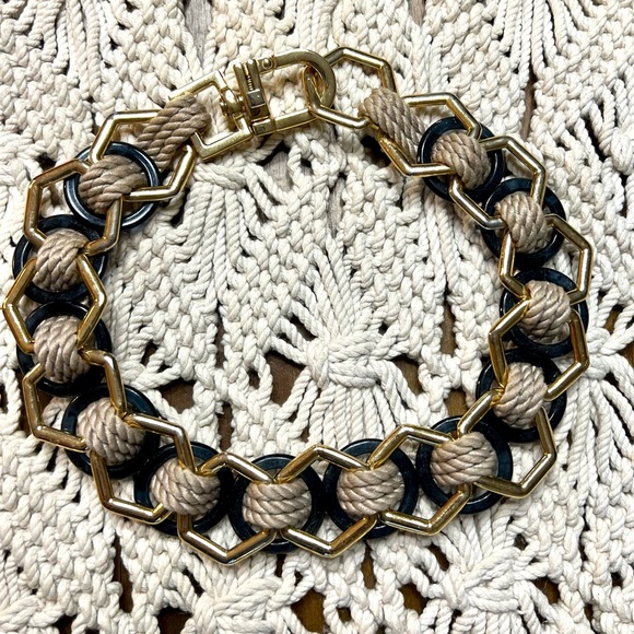 Tory Burch | Gold hexagon and rope necklace #343 • HOST PICK - Picture 3 of 7